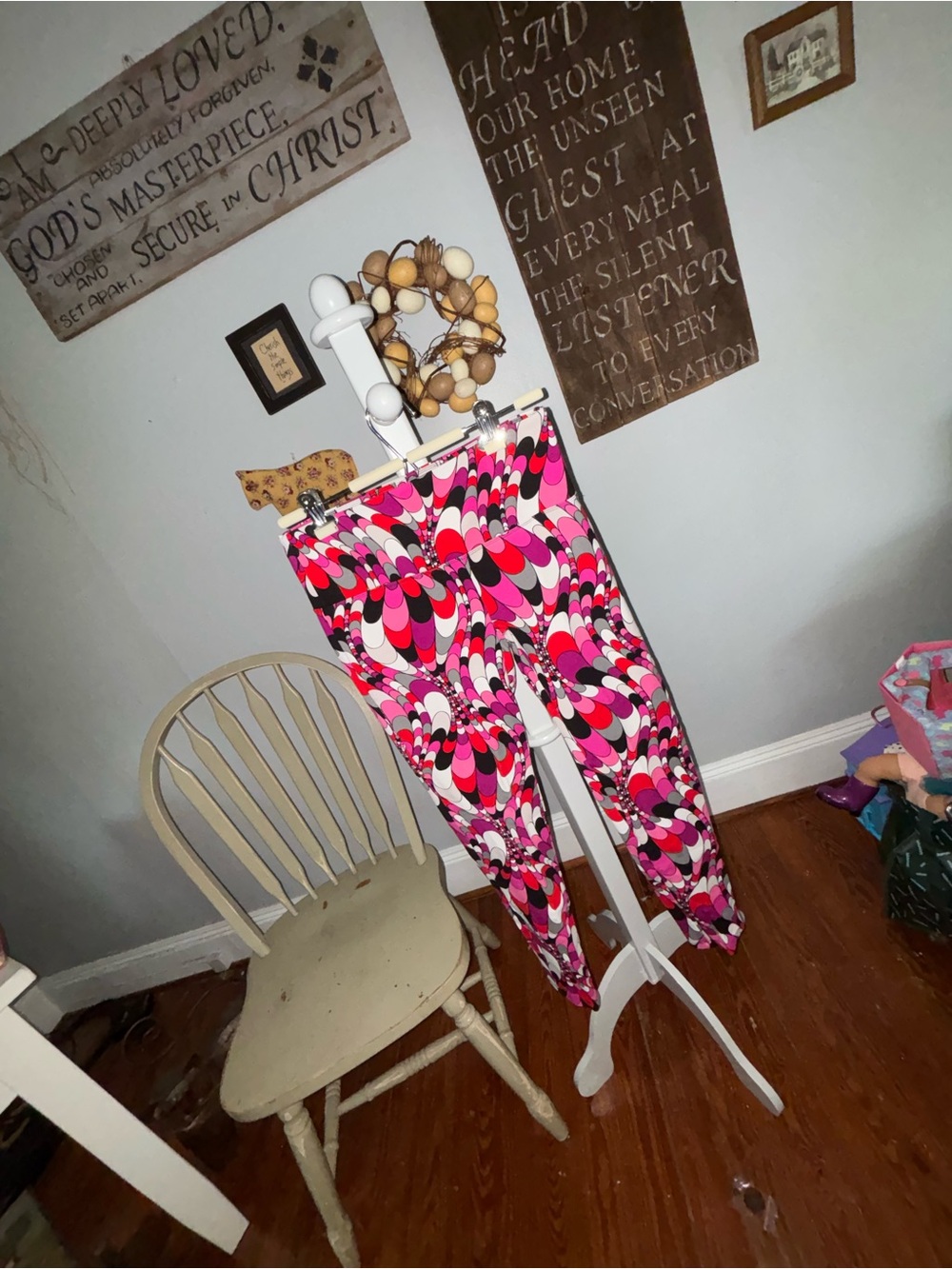 Vibrant Pink Patterned Stretch Leggings Sz S